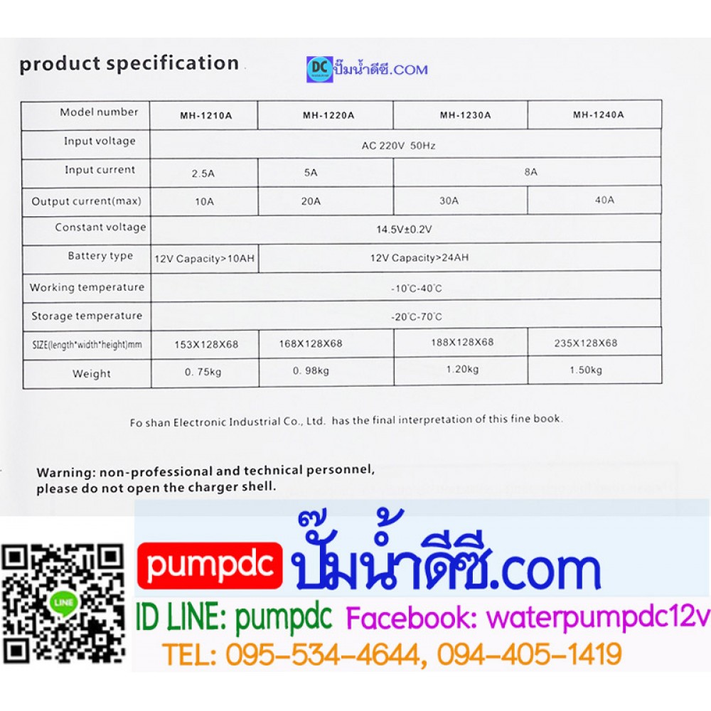 เครื่องชาร์จแบตเตอรี่รถยนต์ 12V 20A SUOER รุ่น MH-1220A